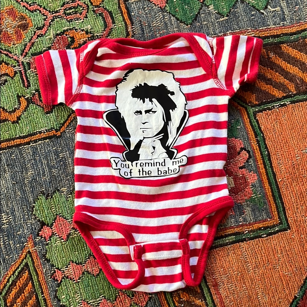 Striped Baby Onesie - David Bowie Labyrinth